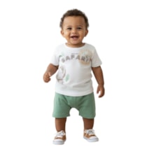 Conjunto Masculino Camiseta Estampa Safari e Bermuda Moletinho 9940 - Livy