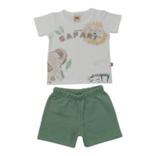 Conjunto Masculino Camiseta Estampa Safari e Bermuda Moletinho 9940 - Livy