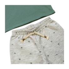 Conjunto Masculino Camiseta Estampa Savana e Bermuda Moletinho 30389 - Glinny      