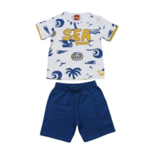 Conjunto Masculino Camiseta Estampa Sea e Bermuda Moletinho 1001350 - Kyly
