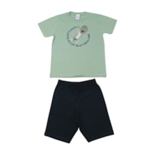 Conjunto Masculino Camiseta Estampa Skate e Bermuda Moletinho 11937 - Kaiani   