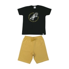 Conjunto Masculino Camiseta Estampa Skate e Bermuda Moletinho 11937 - Kaiani