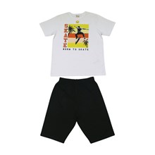 Conjunto Masculino Camiseta Estampa Skate e Bermuda Moletinho  41895 - Brandili