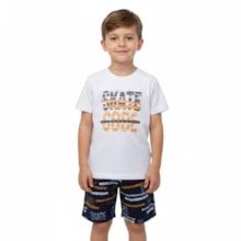 Conjunto Masculino Camiseta Estampa Skate e Bermuda Tactel 35024 - Bicho Bagunça