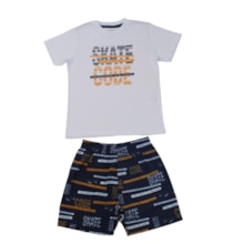 Conjunto Masculino Camiseta Estampa Skate e Bermuda Tactel 35024 - Bicho Bagunça