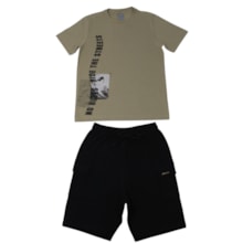 Conjunto Masculino Camiseta Estampa Streets e Bermuda Moletinho 25396 - Andgo