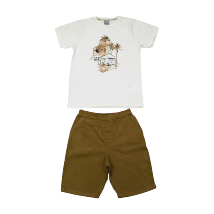 Conjunto Masculino Camiseta Estampa Summer e Bermuda Tecido 11378 - Tiny Joy  