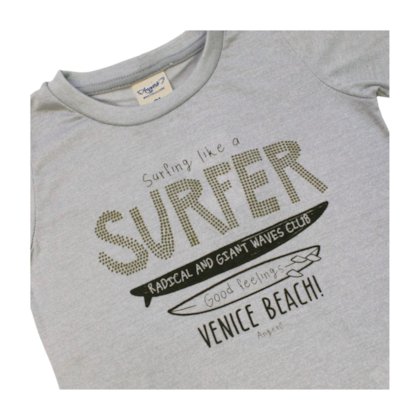 Conjunto Masculino Camiseta Estampa Surf e Bermuda Moletinho 28844 - Angerô 