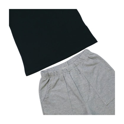 Conjunto Masculino Camiseta Estampa Tropical e Bermuda Moletinho 25286 - Rollu     