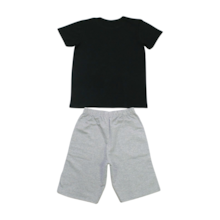 Conjunto Masculino Camiseta Estampa Tubarão e Bermuda Moletinho 22258 - Rollu 