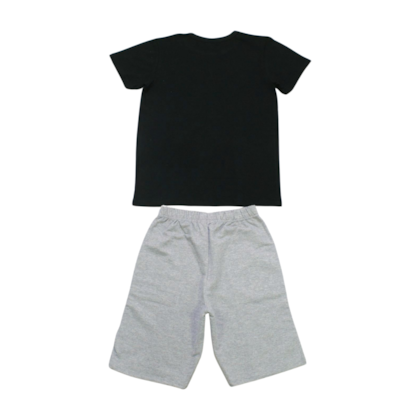 Conjunto Masculino Camiseta Estampa Tubarão e Bermuda Moletinho 22258 - Rollu 
