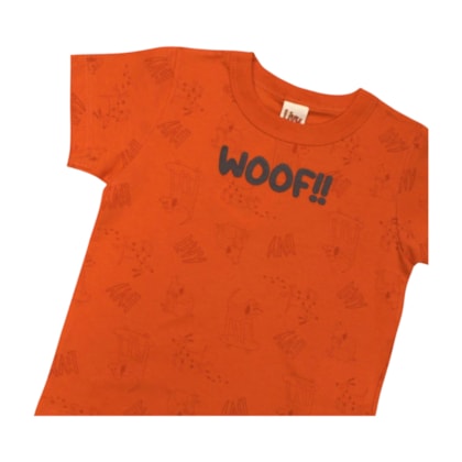 Conjunto Masculino Camiseta Estampa Woof e Bermuda Moletinho 9308 - Livy      