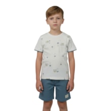 Conjunto Masculino Camiseta Estampada Casas e Bermuda Moletinho A0557 - Alakazoo