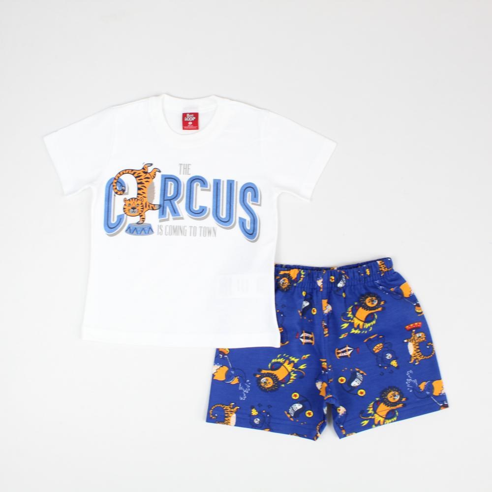 Conjunto Masculino Camiseta Estampada Circus e Bermida Moletinho 13557 - Bee Loop