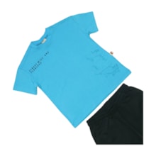 Conjunto Masculino Camiseta Estampada Skates e Bermuda Moletinho 9329 - Livy   