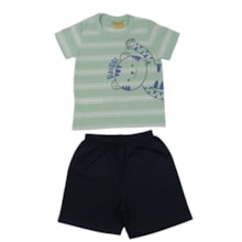 Conjunto Masculino Camiseta Estampada Tigre e Bermuda 27226 - Rollu
