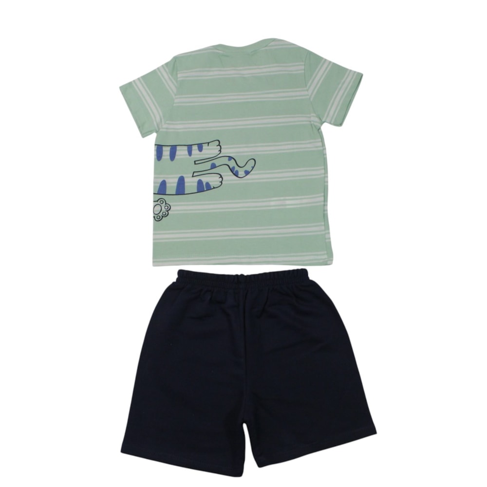 Conjunto Masculino Camiseta Estampada Tigre e Bermuda 27226 - Rollu