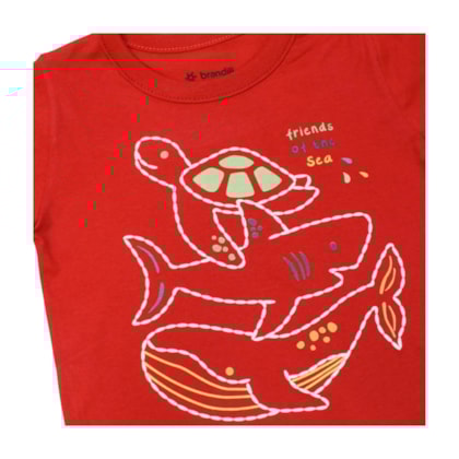 Conjunto Masculino Camiseta Estampada Tubarão e Bermuda Moletinho 26676 - Brandili 