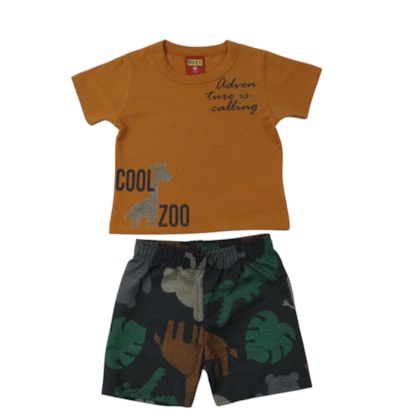 Conjunto Masculino Camiseta Estampada  Zoo e Bermuda 1001871 - Kyly