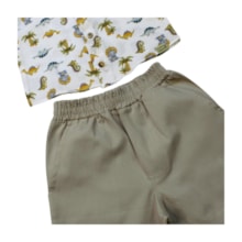 Conjunto Masculino Camiseta Estampado Dinos e Bermuda Sarja 405488 - Vrasalon    