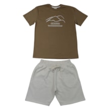 Conjunto Masculino Camiseta Freedom e Bermuda Moletinho Linho - 15309 - Hrradinhos