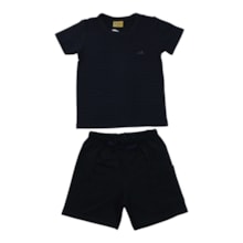 Conjunto Masculino Camiseta Listrada e Bermuda Moletinho 27253 - Rollu