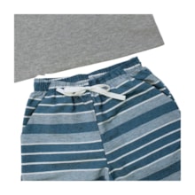 Conjunto Masculino Camiseta Listrada e Bermuda Sarja 46782 - Boca Grande