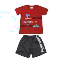 Conjunto Masculino Camiseta Racing e Bermuda Moletinho 9169 - Solinho     