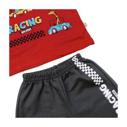Conjunto Masculino Camiseta Racing e Bermuda Moletinho 9169 - Solinho     