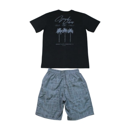 Conjunto Masculino Camiseta Silk Costas e Bermuda Tactel  - 7193 - Tom Quest 