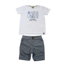 Conjunto Masculino Camiseta Surf e Bermuda Moletinho 12021 - Tiny Joy 
