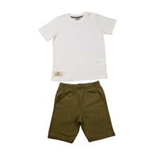 Conjunto Masculino Camiseta Trabalhada e Bermuda Moletinho 26768 - Brandili 