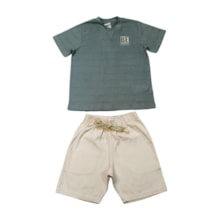 Conjunto Masculino Camiseta Trabalhada e Bermuda Sarja 28945 - Angerô     