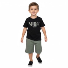 Conjunto Masculino Camiseta Vibes e Bermuda Moletinho Sarjado 27119 - Brandili