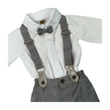Conjunto Masculino Colan Tecido com Gravata  e Calça com Suspensório 22800034 - Aconchego do Bebê