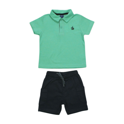 Conjunto Masculino Polo Barco Bordado e Bermuda Sarja 04137 - Dila 