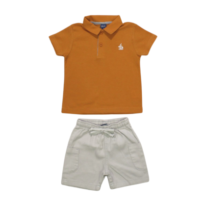 Conjunto Masculino Polo Barco Bordado e Bermuda Sarja 04137 - Dila 