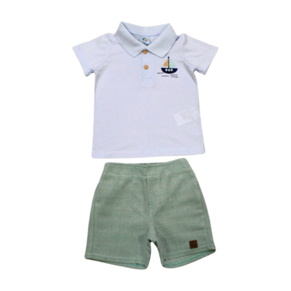 Conjunto Masculino Polo Barco e Bermuda Tecido 70111 - Alenice 