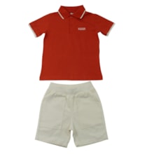 Conjunto Masculino Polo Bordada e Bermuda Sarja 27121 - Brandili