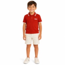 Conjunto Masculino Polo Bordada e Bermuda Sarja 27121 - Brandili