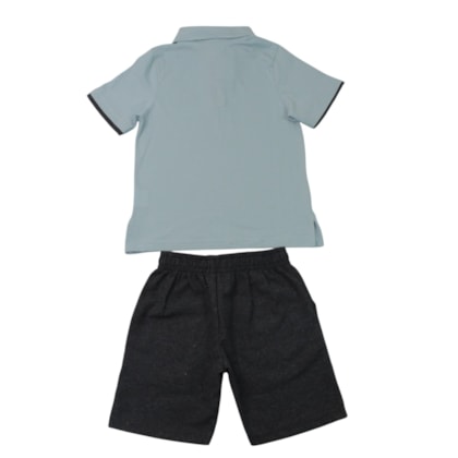 Conjunto Masculino Polo Bordado Elefante e Bermuda Tecido 29052 - Angerô