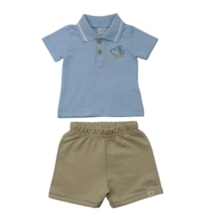 Conjunto Masculino Polo Cachorro e Bermuda Moletinho - 27366 - Brandili