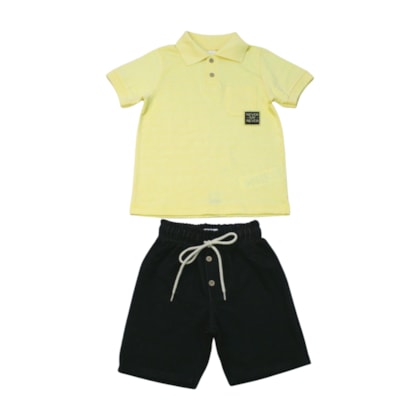 Conjunto Masculino Polo com Bolso e Bermuda Moletinho 28847 - Angerô 