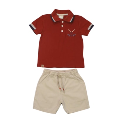 Conjunto Masculino Polo com Bordado e Bermuda Sarja 2001322 - Milon        