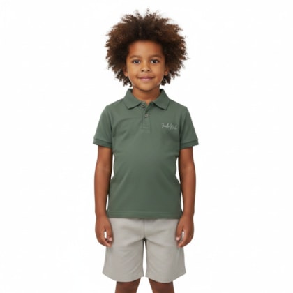 Conjunto Masculino Polo com Bordado e Bermuda Tecido 107096 - Trick Nick