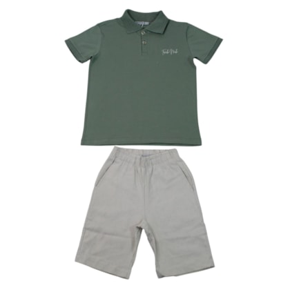 Conjunto Masculino Polo com Bordado e Bermuda Tecido 107096 - Trick Nick