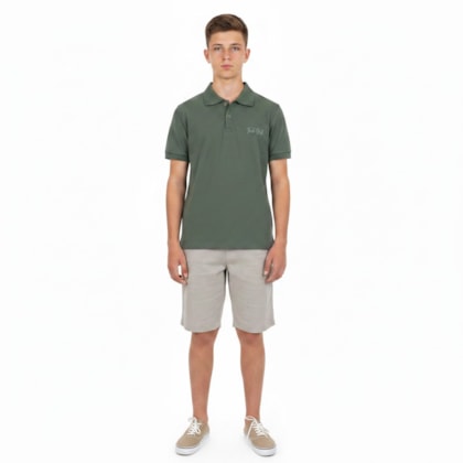 Conjunto Masculino Polo com Bordado e Bermuda Tecido 107096 - Trick Nick