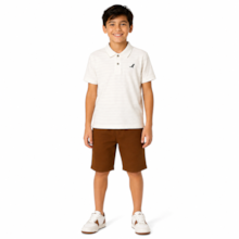 Conjunto Masculino Polo com Listras e Bermuda Moletinho 47064 - Rei Rex 