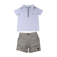 Conjunto Masculino Polo com Ziper e Bermuda Tecido 71366 - Alenice