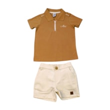 Conjunto Masculino Polo com Ziper e Bermuda Tecido 71366 - Alenice 